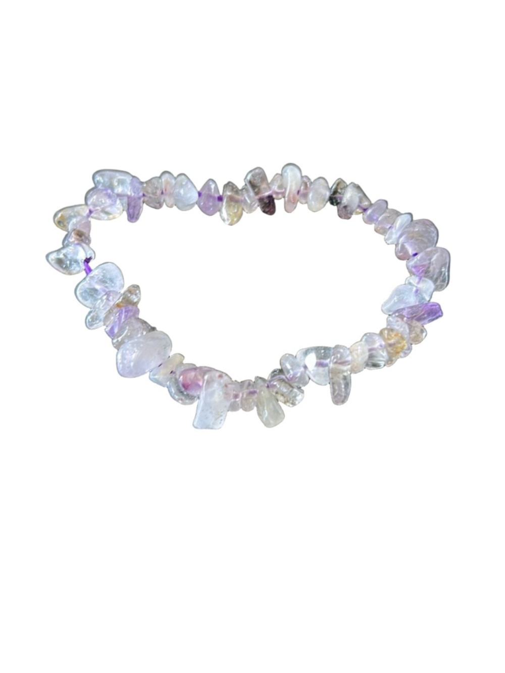 Amethyst and Clear Quartz Chip Bracelet